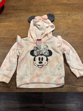Disney Pink Tie-Dye Minnie Mouse Hoodie with Sequin Bow and Ears